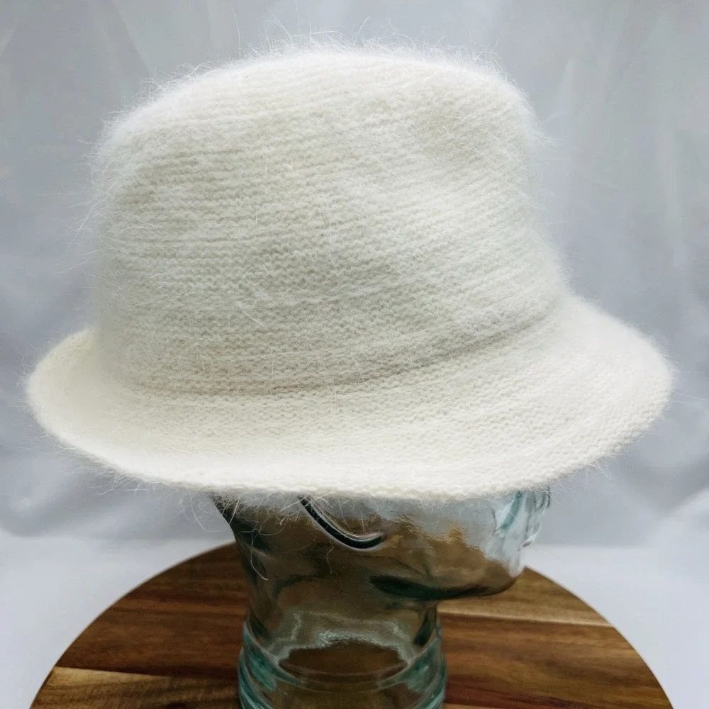 Wallaroo Fiona Cloche Fedora Bucket Hat SPF 50 Angora Blend Boho Cozycore Fuzzy